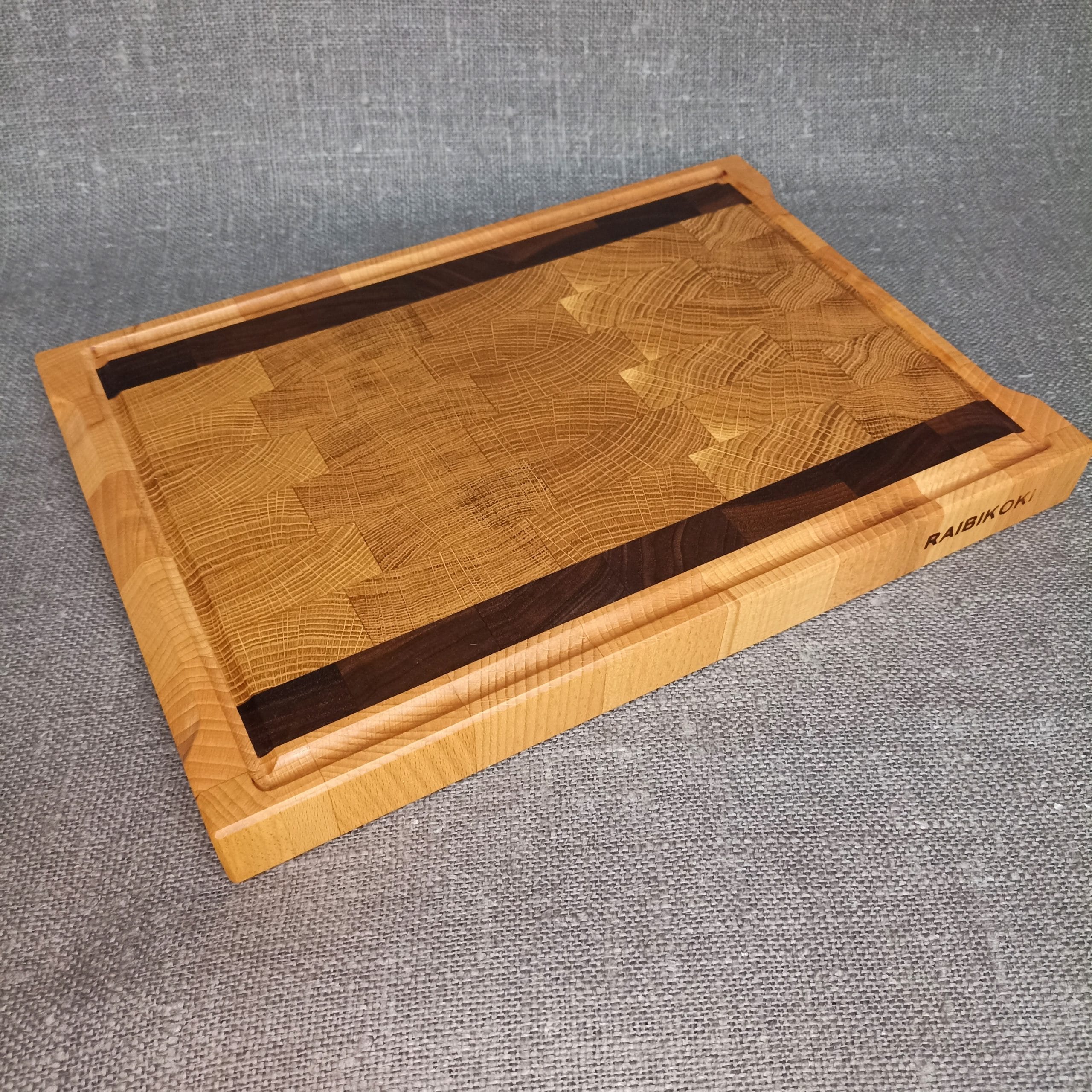 M izmēra gala šķiedru dēlītis. Ozols, riekstkoks, dižskabādis. 32x22 cm - Image 2