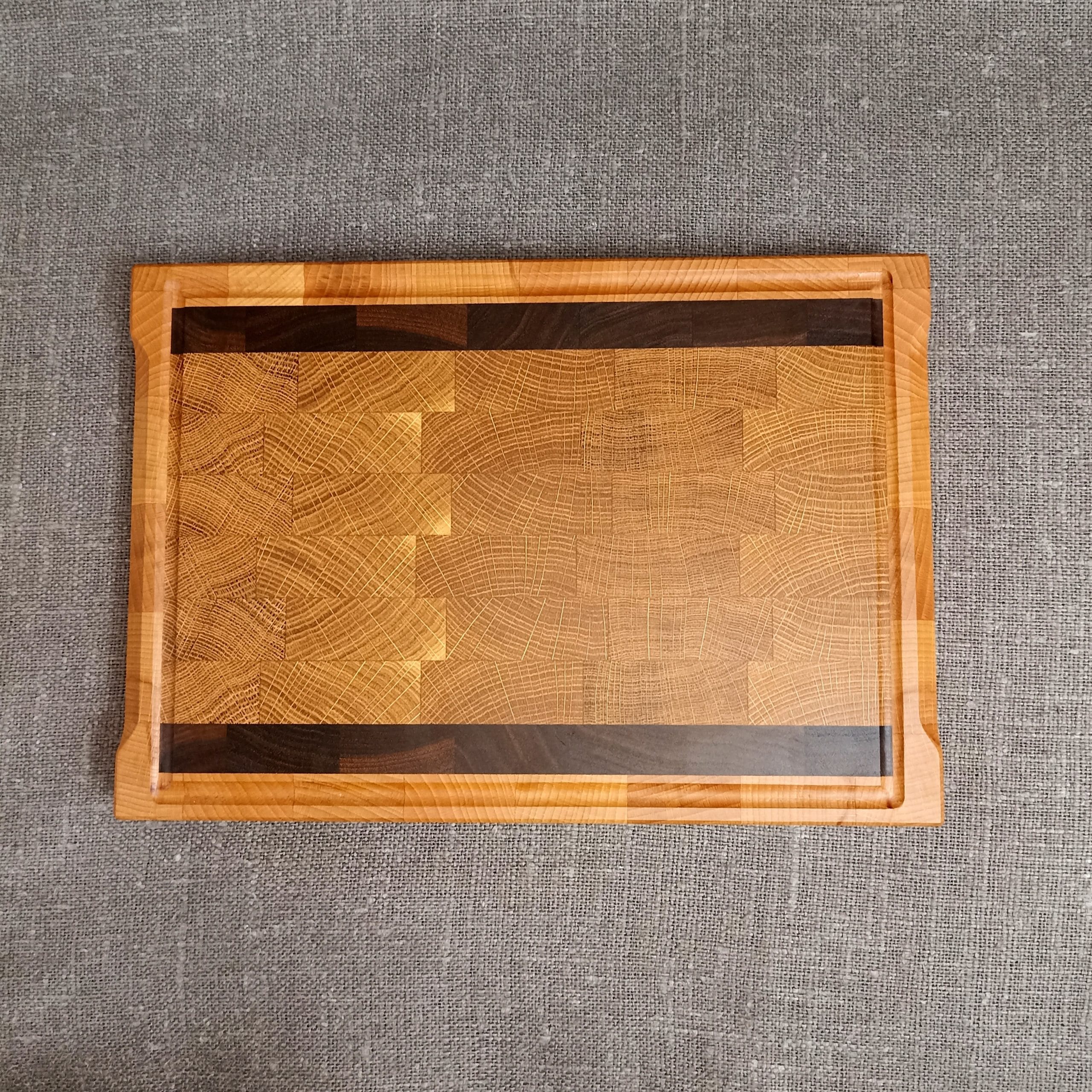 M izmēra gala šķiedru dēlītis. Ozols, riekstkoks, dižskabādis. 32x22 cm - Image 3