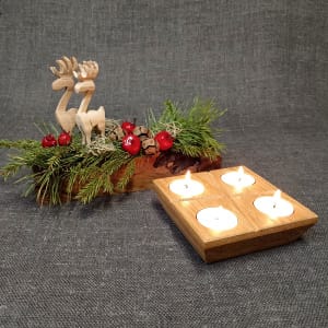 Ozolkoka svečturis ar 4 tējas svecēm
