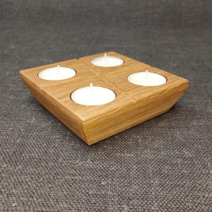 Ozolkoka svečturis ar 4 tējas svecēm