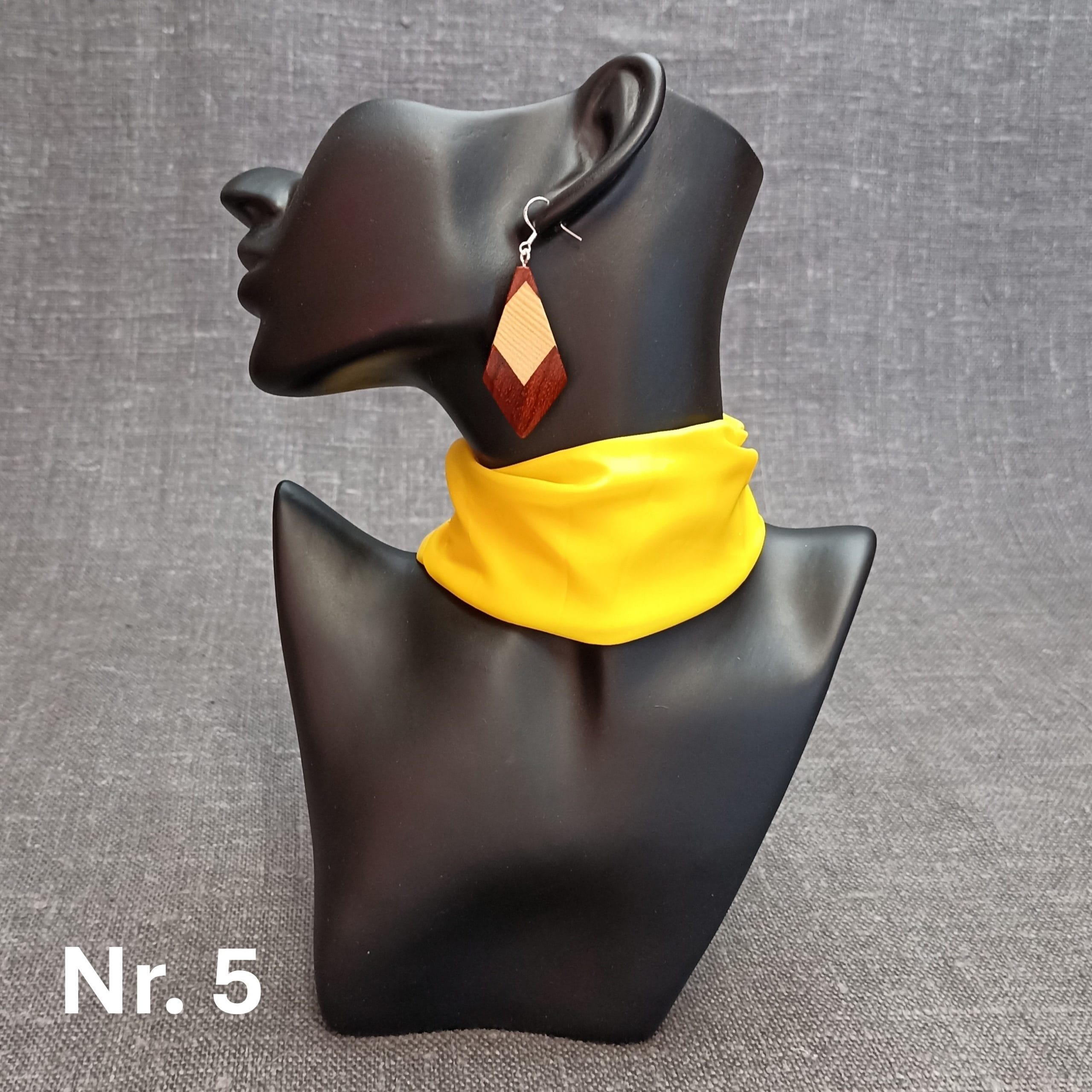 Divu krāsu koka auskari "Rombi" - Image 10