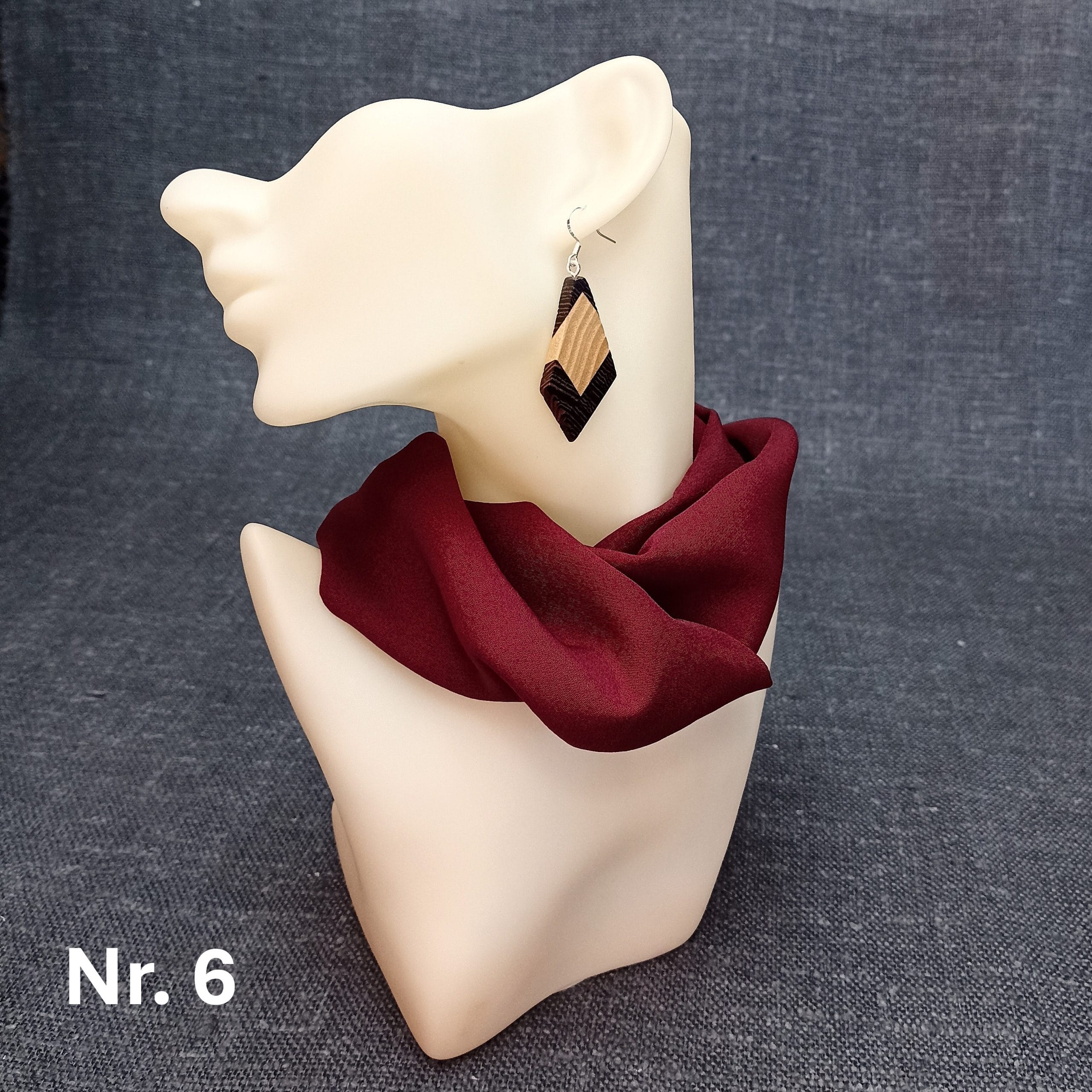 Divu krāsu koka auskari "Rombi" - Image 12