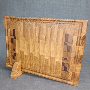 Ozolkoka divpusējs gala šķiedru virtuves dēlis, M izmērs 33x23x3 cm